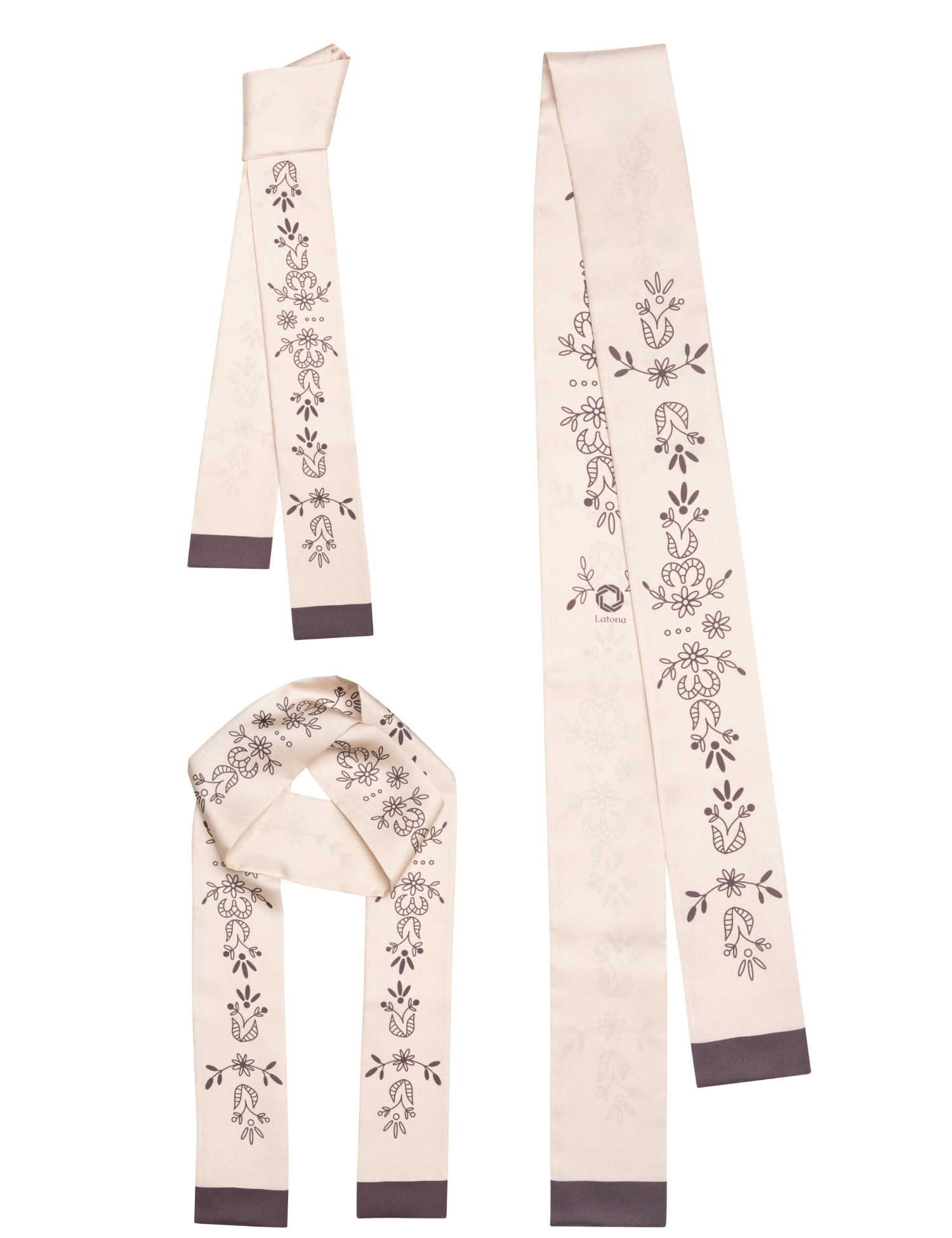 Картинка Шовкова стрічка Twilly «Мереживо» Ivory 